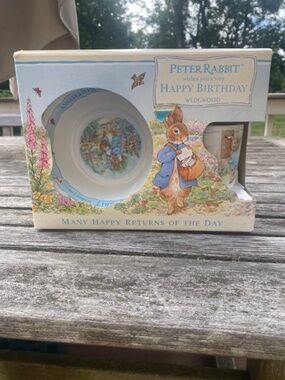 Wedgwood china Peter Rabbit " 3 piece “Happy Birthday” set